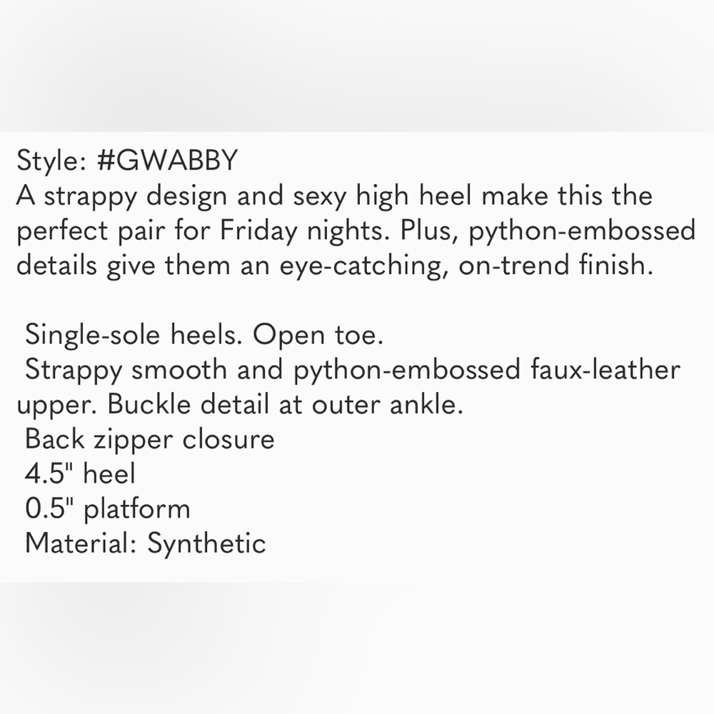 Guess Abby Strappy High Heel Python Open Toe Nude… - image 5